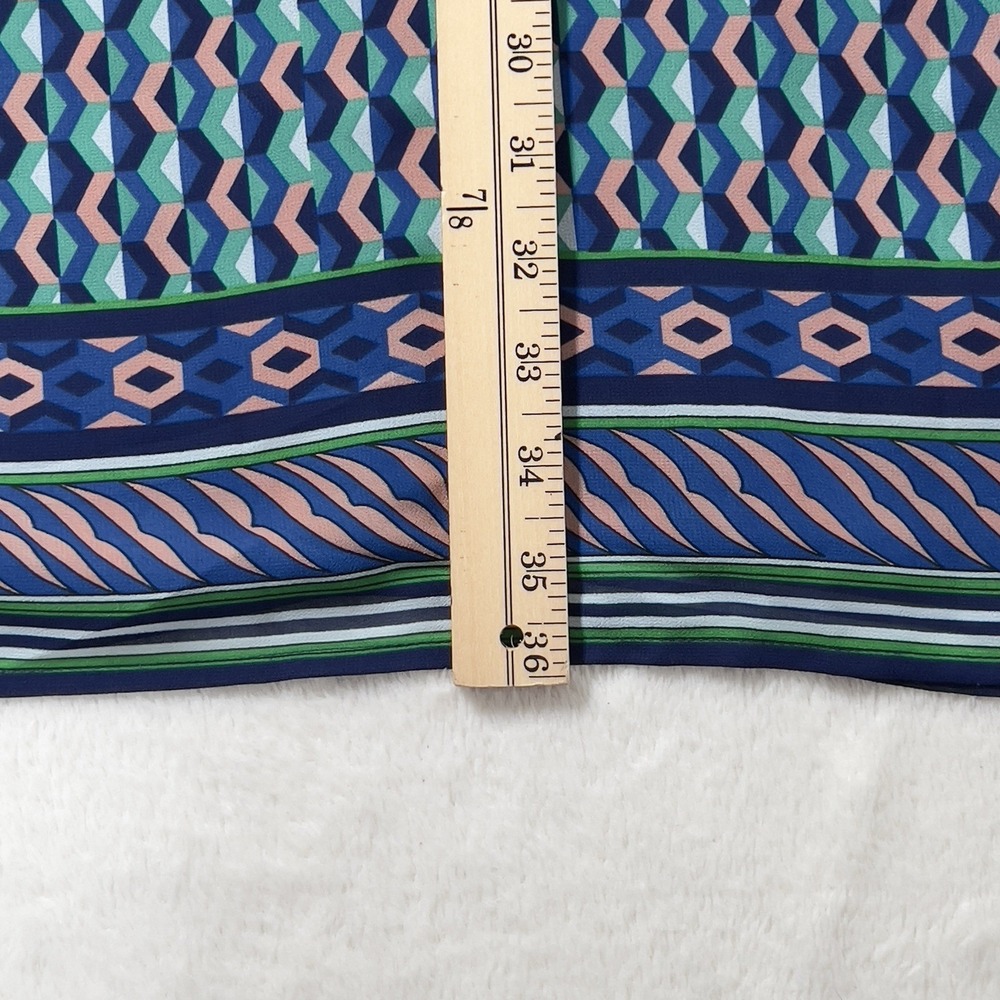 Anthropologie Maeve Silk Mini Dress Womens Sz L Blue Printed Spaghetti Strap - Picture 13 of 13